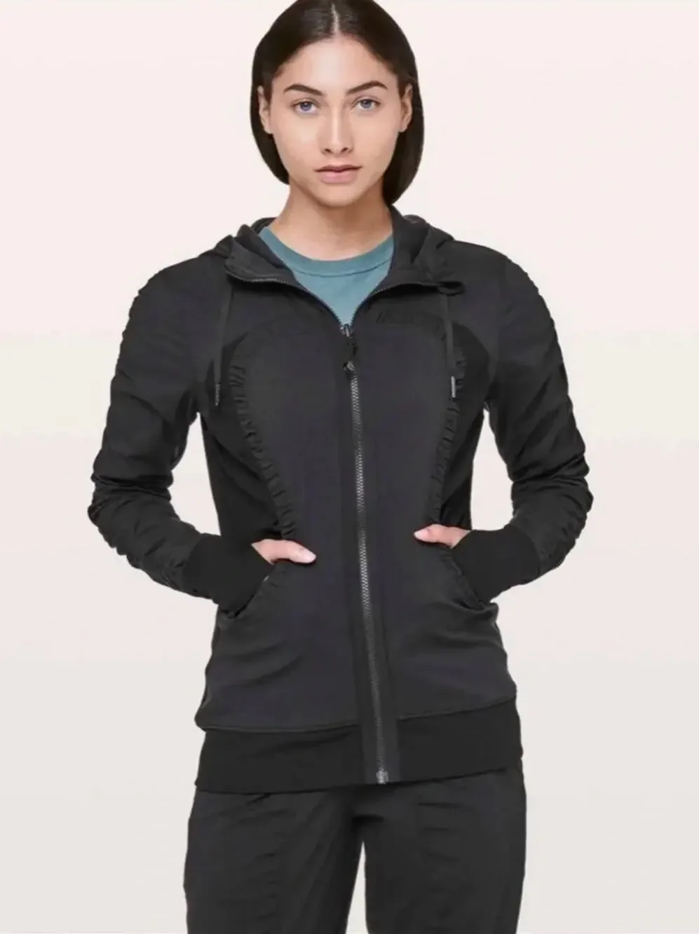 Lululemon Black Dance Studio Jacket III Reversible Hooded Full Zip Size 10 L